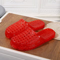 2024 summer new women's closed-toe transparent jelly flat sandals - bathroom non-slip indoor slippers, outdoor beach shoes