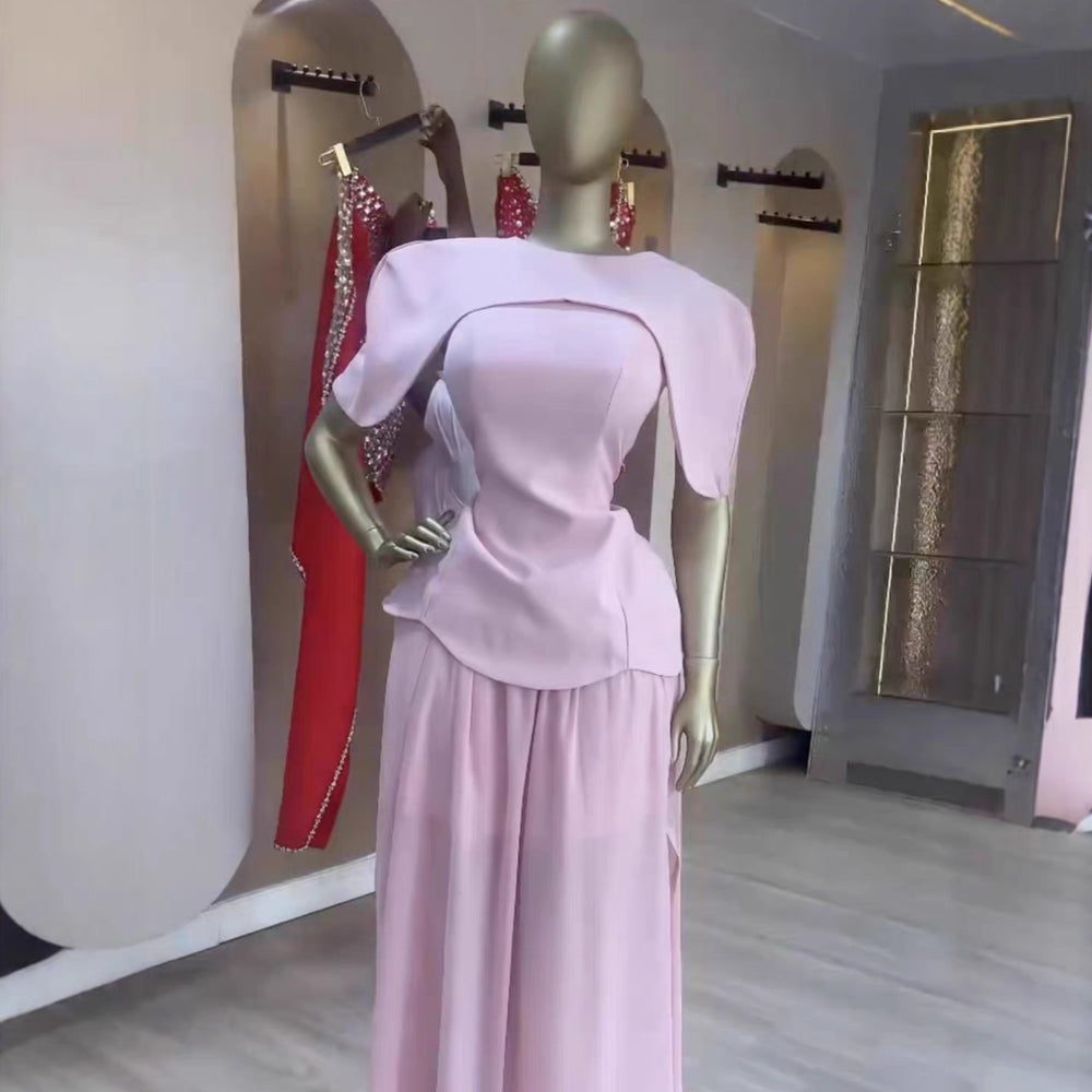 European and american cross-border women's clothing:  summer new arrival - elegant sweet round neck sleeveless maxi dress with shawl two-piece set