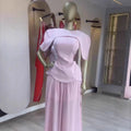 European and american cross-border women's clothing:  summer new arrival - elegant sweet round neck sleeveless maxi dress with shawl two-piece set