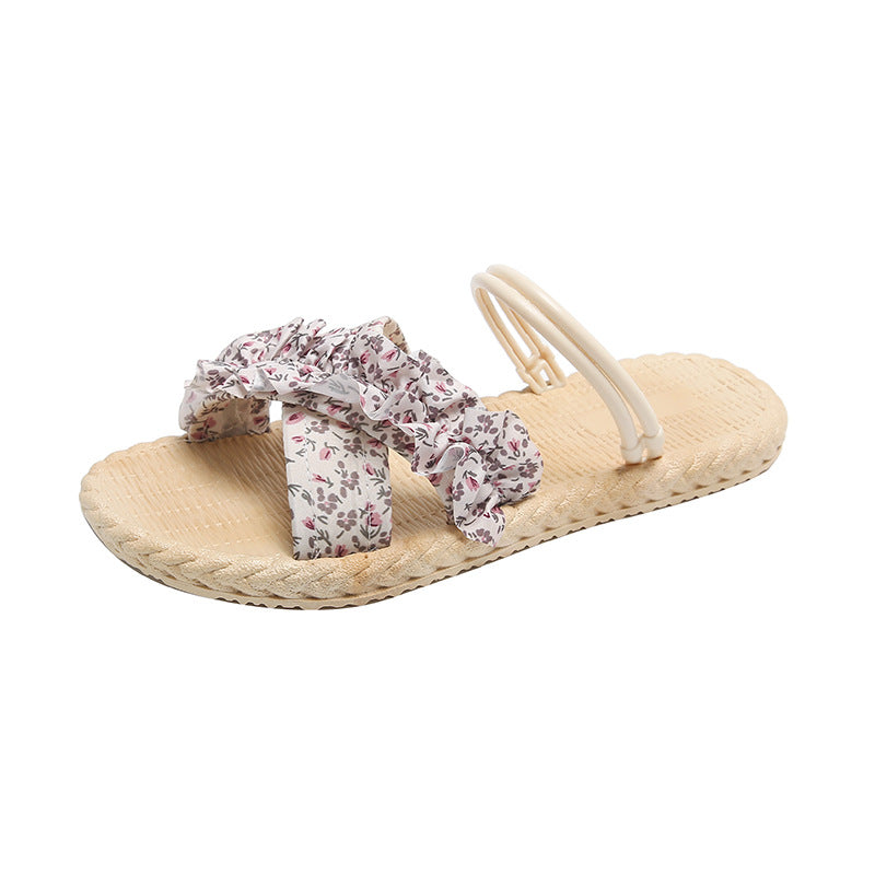 Best sellingflats sandals women's summer fashion fairy style with skirt new arrivalfrench beach two wear sandals
