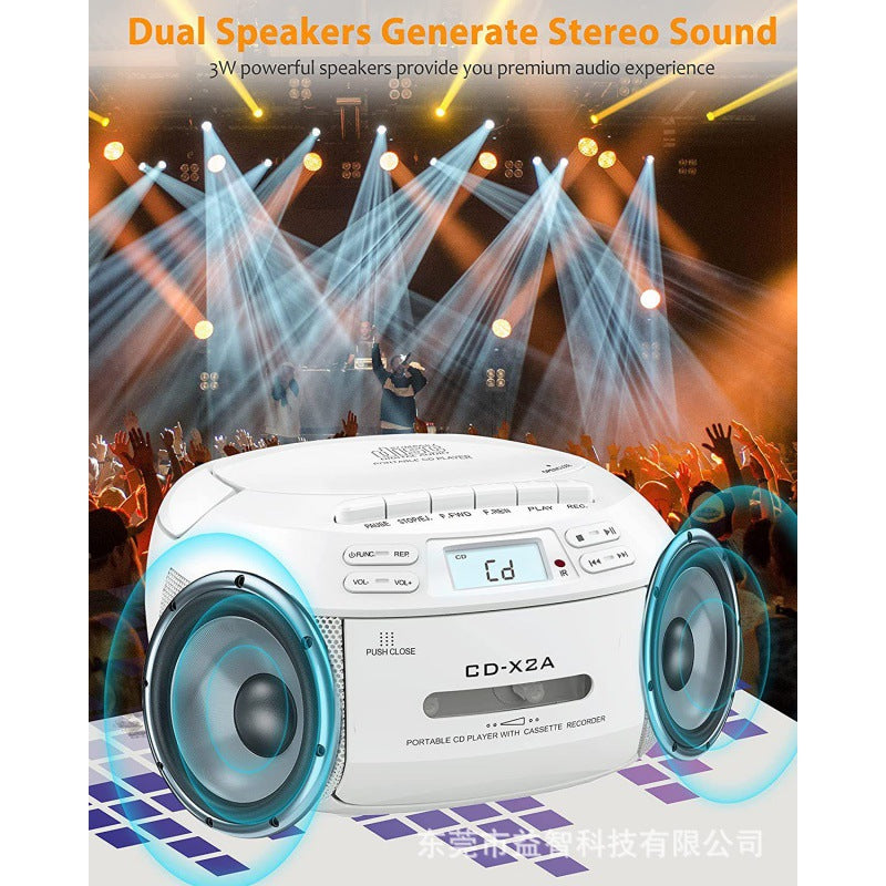 Multifunctional Boombox Tape Player Stereo Bluetooth CD Player Children's Learning Machine AM/FM Radio