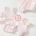 Newborn baby summer outfit: floral print romper, lightweight princess style tank top for infants and toddlers