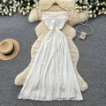 French riviera style off-the-shoulder white a-line dress - sleeveless, slim-fit, and elegant summer maxi dress for women
