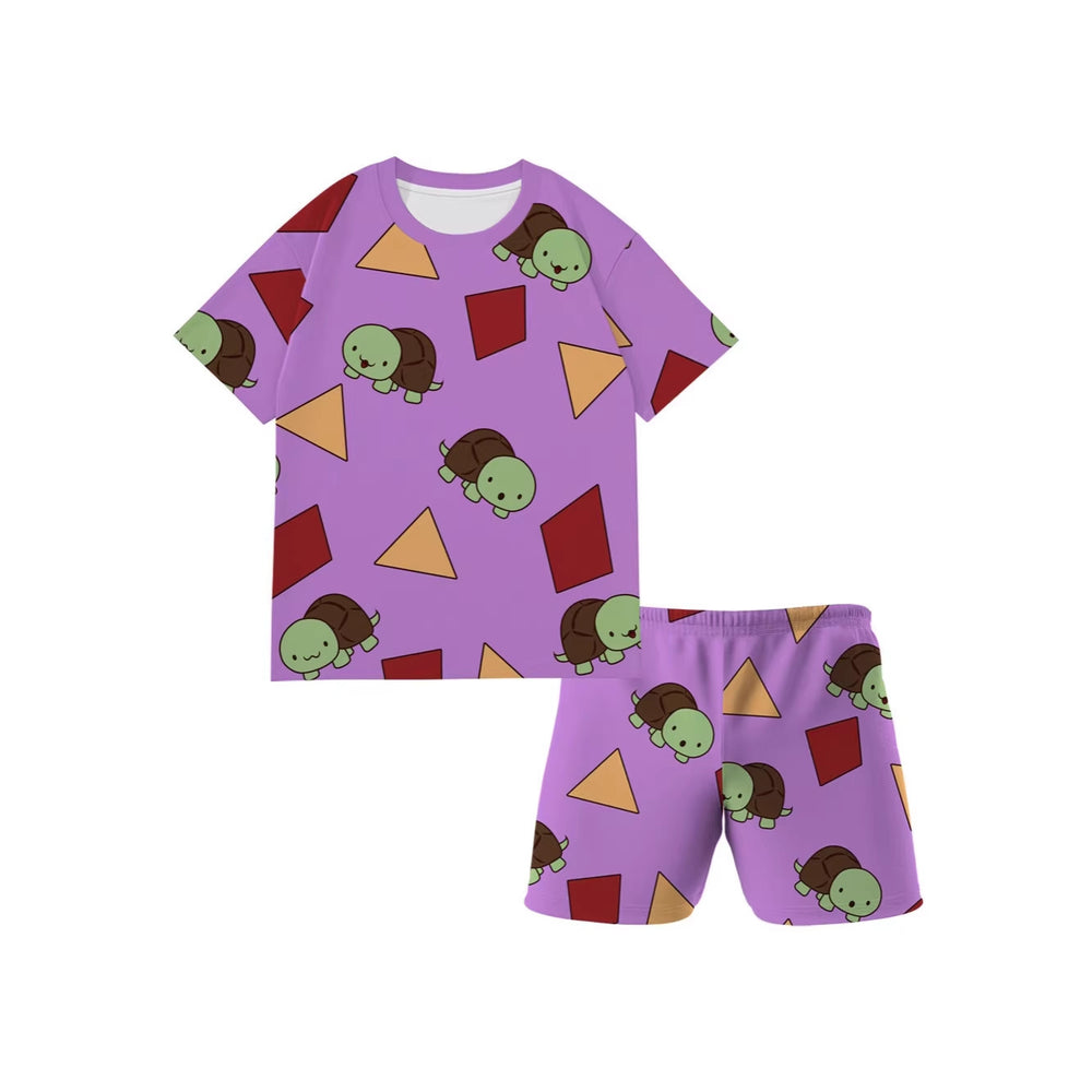 new k-pop demon slayer girl group short sleeve & shorts cartoon anime merchandise kids' pajama set loungewear