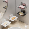 Wall-mounted soap dish - no drilling required - soap holder for bathroom, toilet, balcony, laundry room - drainage & storage soap box