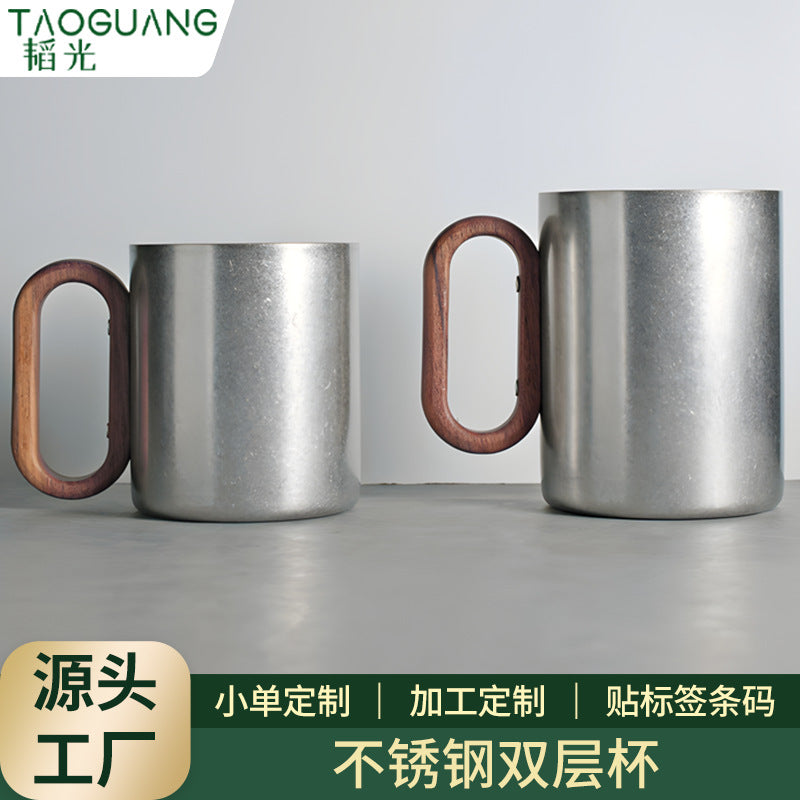 304 stainless steel cup food grade water cup travel household cup with handle cup logo personalized