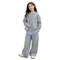Girls'  new spring/autumn long-sleeve korean style three-piece set: girl's sweatshirt, wide-leg pants, spring outfit, loose fit