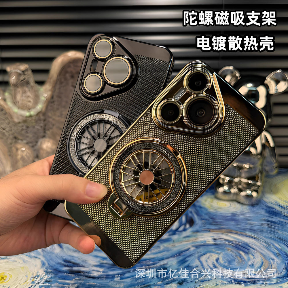 Electroplated breathable heat dissipation shell suitable for huawei p70pro mobile phone case magnetic gyro bracket mate60pro hard shell