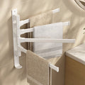 White rotating towel rack, no drilling required, bathroom shelf, towel bar, bathroom essential, towel storage rack