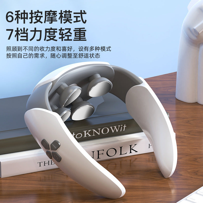 New arrival pulse neck massager physical therapy function mini shoulder and neck neck protector instrument portable hot compress cervical spine massager