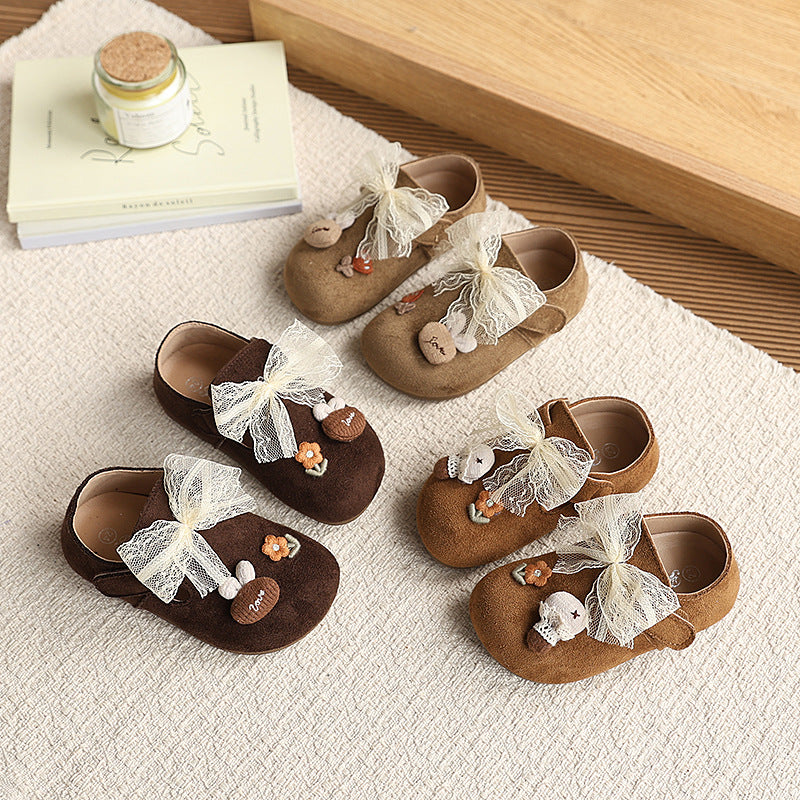 Spring new arrival small leather shoes baby soft bottom toddler shoes doll decoration birkenstock shoes western style princess shoes girl flats