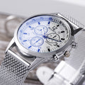Blue light three-eye men's watch wish model plastic mesh belt casual men's watch quartz watch scale calendar trendycasual