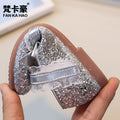Vancahao girls' fashion sequin bow princess shoes, new korean style children's single shoes and dance shoes for spring/autumn