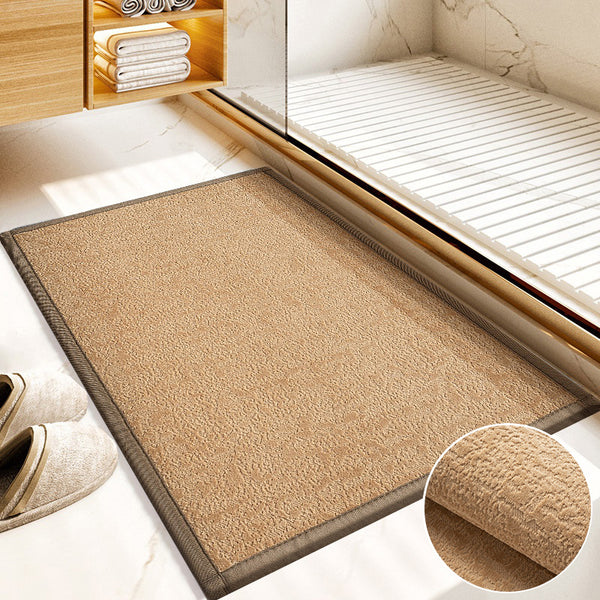 Bathroom absorbent floor mat household toilet non-slip shower room toilet door plush foot pad three-dimensional pattern snowflake velvet