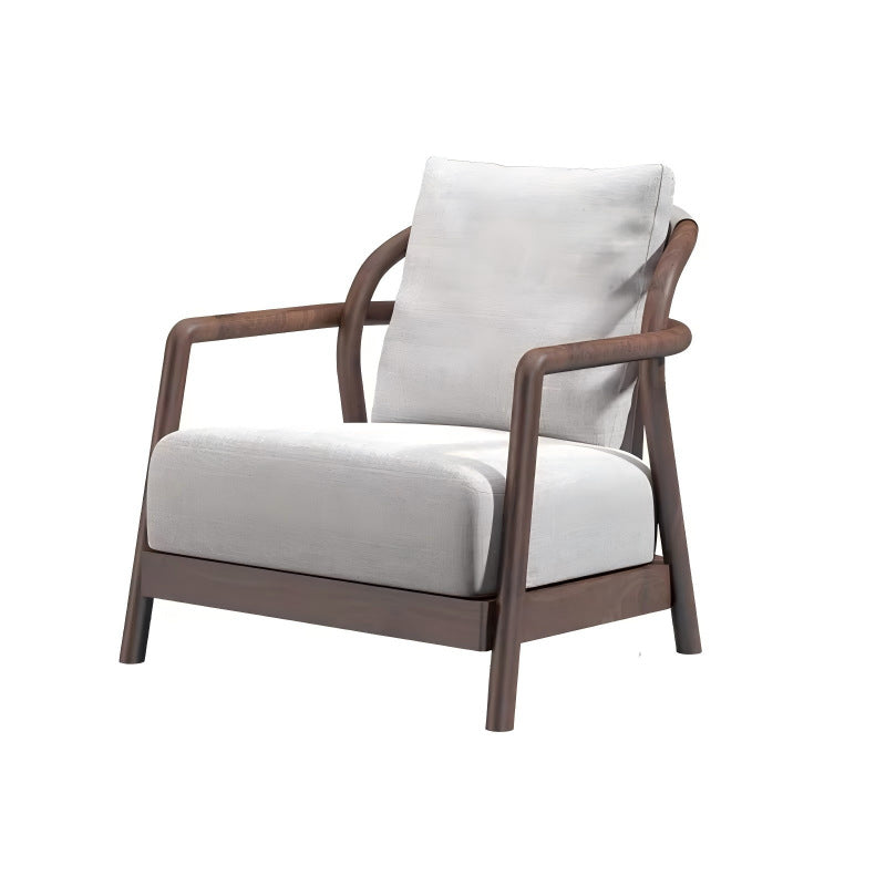 New chinoiserie solid wood sofa chair modern casual single sofa living room balcony casual chair hotel b&b reception chair