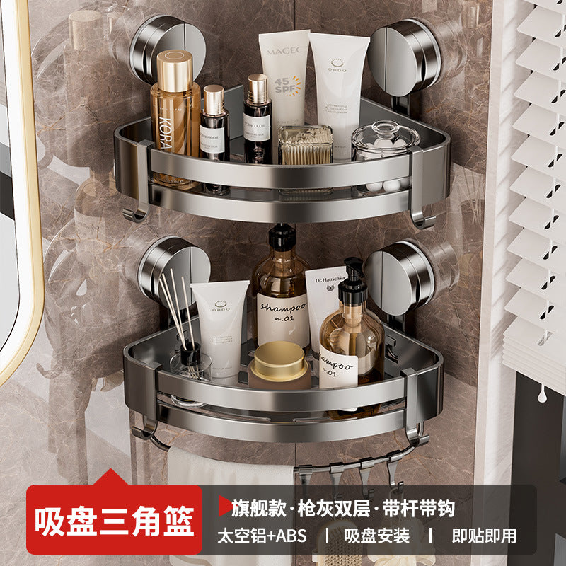 Suction cup towel rack bathroom non-punching towel rack rack toilet rack integrated space aluminum toilet pendant