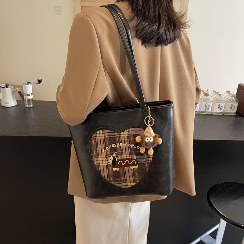 Retro large-capacity armpit bag autumn and winter women's bag 2025 new commuter tote bag fashion single shoulder double shoulder dual-purpose bag