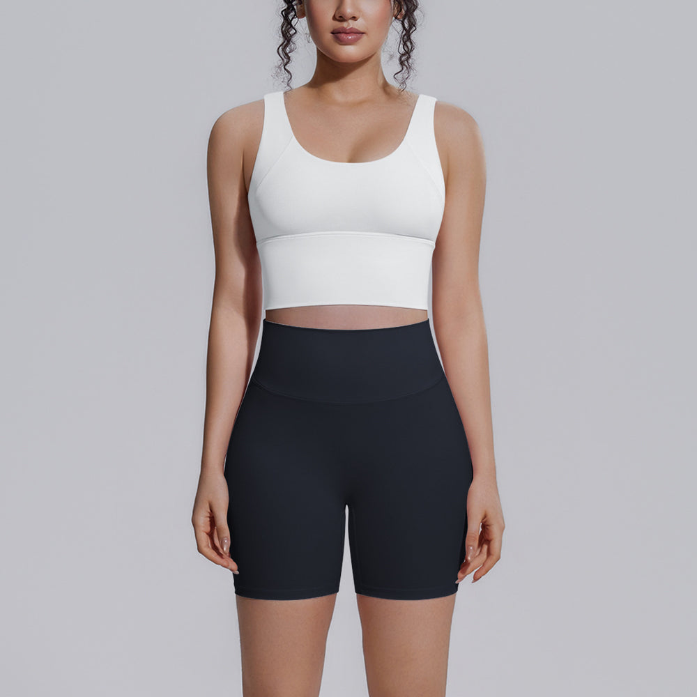 Sexy v-shaped back sports bra high waist hip lifting tight shorts suit quick-drying yoga clothes running fitness clothes