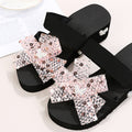 Plus size drag female students spring and summer outweark-style flip-flop sandals flower rhinestone drag ins pearl eva beach shoes