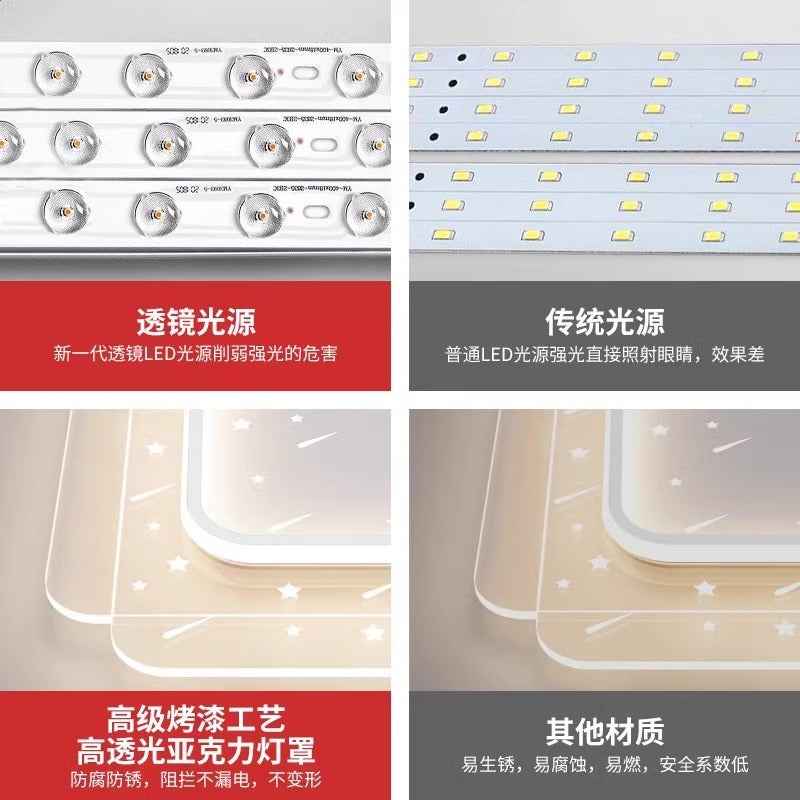 Living room light modern simple atmosphere led ceiling high-end room owner household large lighting lamps whole house package combination