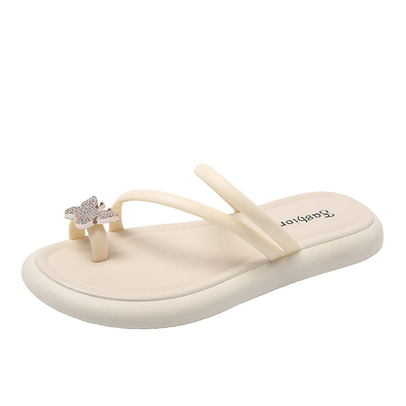 Best sellingbows toe slippers women's outwear summer retro flip flops sandals outing fashioneasiest for match one-line slippers women
