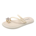 Best sellingbows toe slippers women's outwear summer retro flip flops sandals outing fashioneasiest for match one-line slippers women