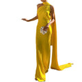 cross-border european and american women's clothing: new summer fashionable and elegant solid color dress with flowing straps