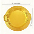 Manufacturer european style creative home elegant metal pattern tray party wedding hotel restaurant decoration tray