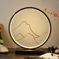 Minimalist modern circle table lamp - bedroom bedside lamp with remote control, creative personalized gift ornament, usb phone charger
