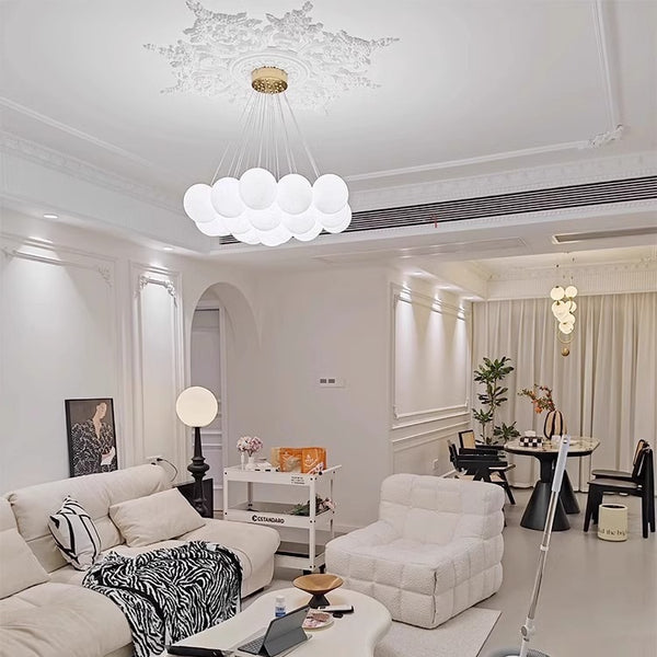 Moon lamp planet bubble ball living room chandelier French cream wind romantic Internet celebrity master bedroom children room lamp
