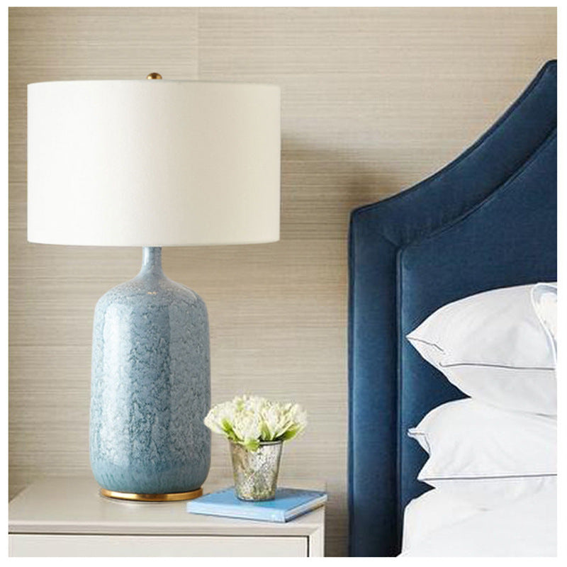 Rustic high-end living room study wine bottle ceramic american style bedroom bedside decor villa model room table lamp