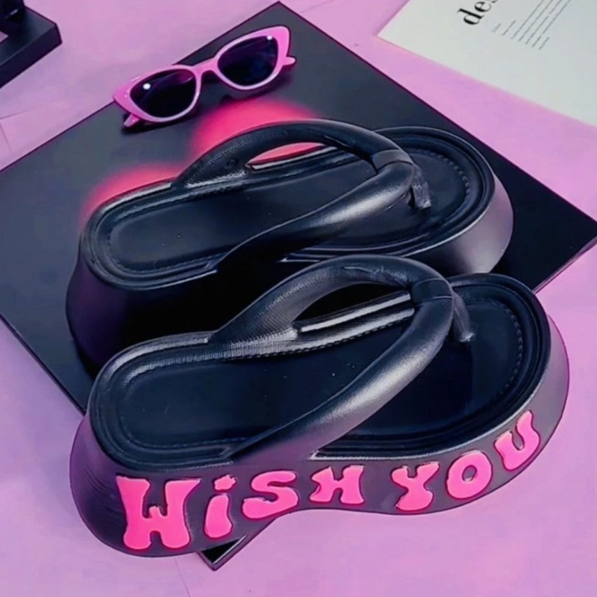 High-heeled flip-flops for women new arrivalthick soleeva slippers for women beach beach shoes for women fashion flip-flops wholesale