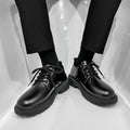 Men's business leather shoes - spring 2026 new collection - youthful british style - student suit shoes - round toe casual trendy shoes