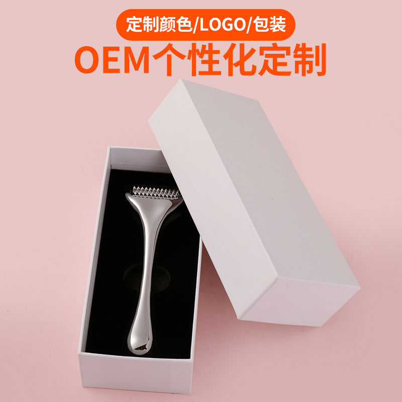 3d roller face slimming massager needle roller massager facial soothing beauty acupuncture single wheel facial massage stick