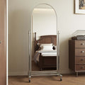 Stainless steel full-length mirror, floor mirror, clothing store mirror, mobile dressing mirror, mobile stainless steel fitting mirror