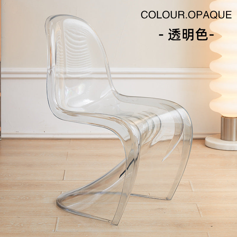 Customized pantone chair white dining chair transparent plastic acrylic chair back casual negotiation chair creative makeup stool