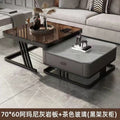 Modern minimalist extendable coffee table, luxury home rock slab coffee table, minimalist small apartment square modular coffee table