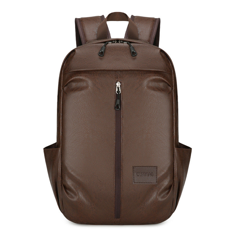 New business Korean version of junior high school students backpack men's large capacity simple PU outdoor travel computer backpack