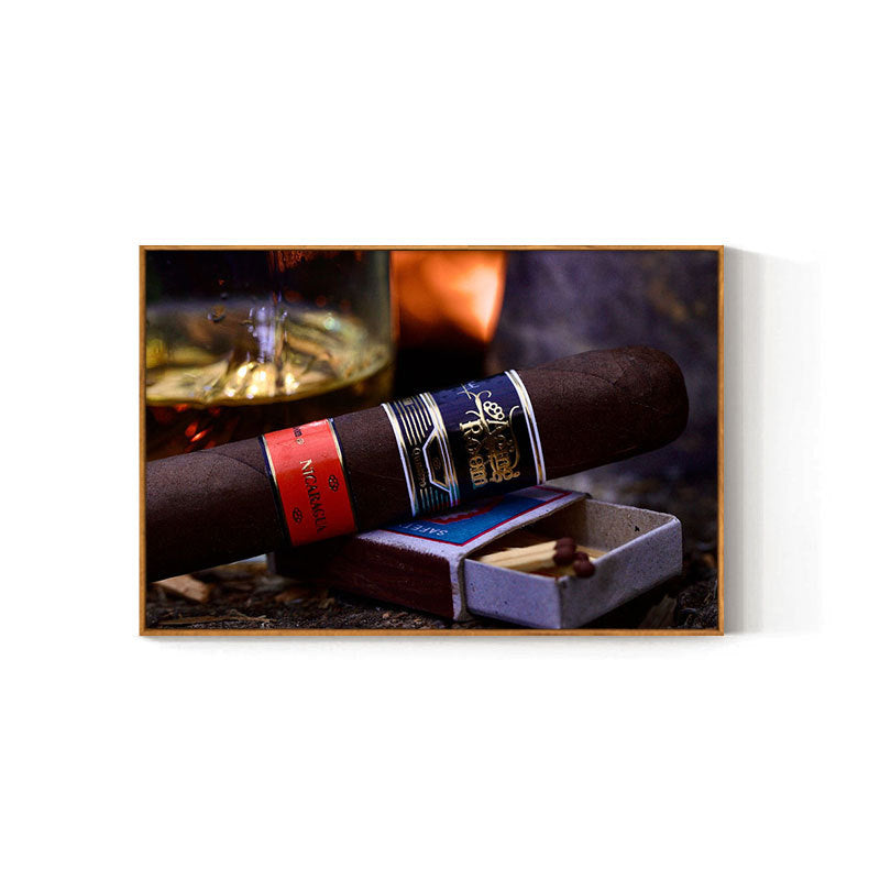 Cigar bar hanging painting American bar high-end club nightclub box wall decoration painting whiskey tobacco and alcohol shop mural