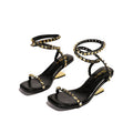 export 2026 summer new square toe high heel sandals women's sexy single strap rivet fashion roman sandals