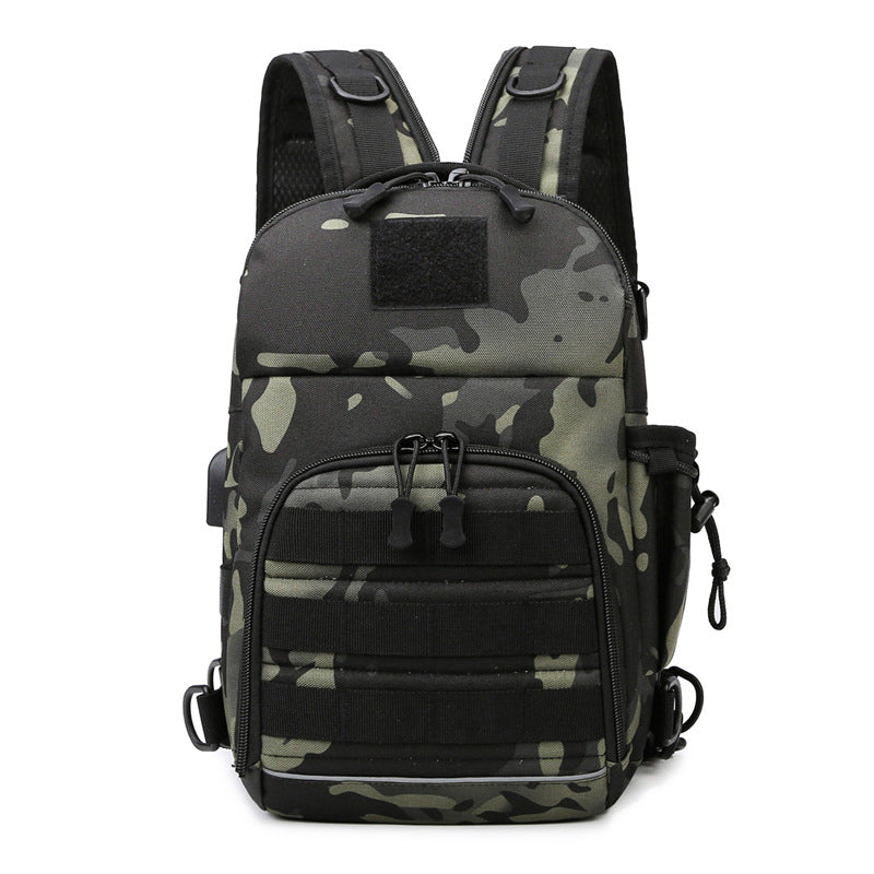 Camouflage shoulder bag Men's messenger bag Water-proof multi-functional nylon cloth breast bag Outdoor combat readiness storage backpack