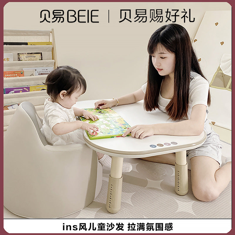 Beiyi baby sofa table and chair combination set cute creative learning stool cartoon rainbow children's sofa chair