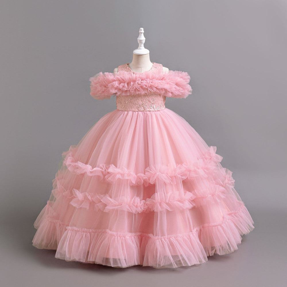 New arrivalin stock tutu evening dress pattern princess dress girl piano performance dress flower girl