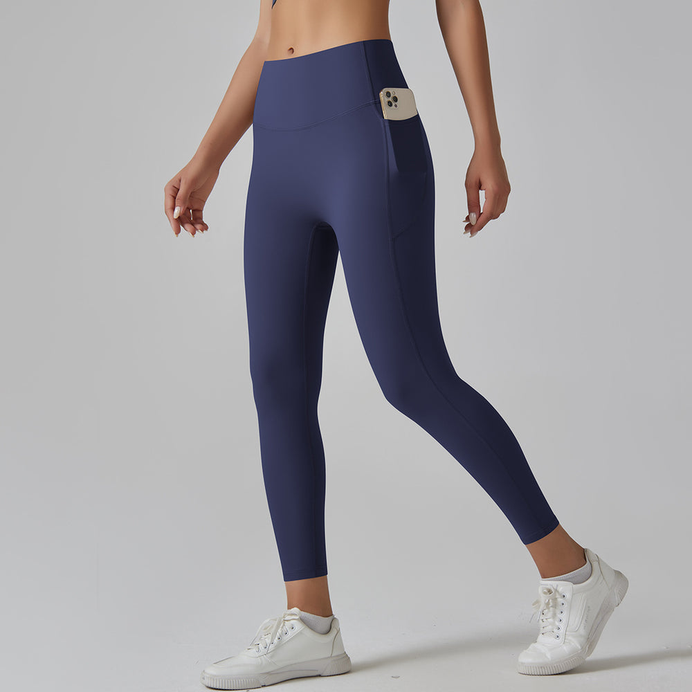 High-waisted, barely-there yoga pants for women. seamless, quick-drying, compression leggings with pockets, perfect for running, fitness, and sculpting your figure. brushed fabric for extra comfort. ideal for yoga and other workouts