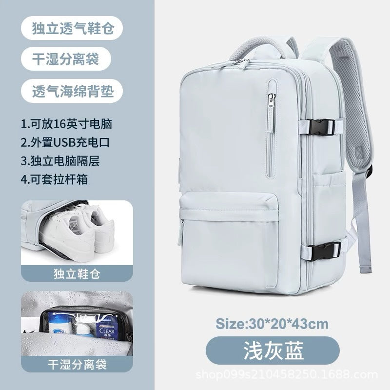 girls' backpack, extra-large capacity, multi-functional, wet/dry separation, short trip travel nylon waterproof schoolbag, mommy bag