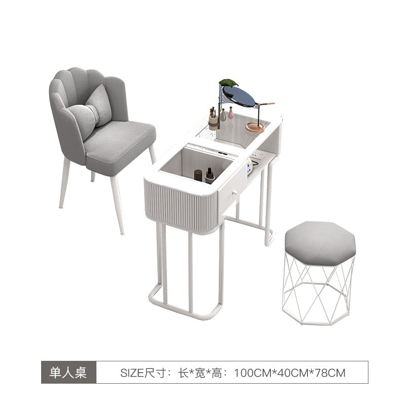Cream style manicure table and chair set Japanese manicure table special price economical single double ins Internet celebrity multi-function