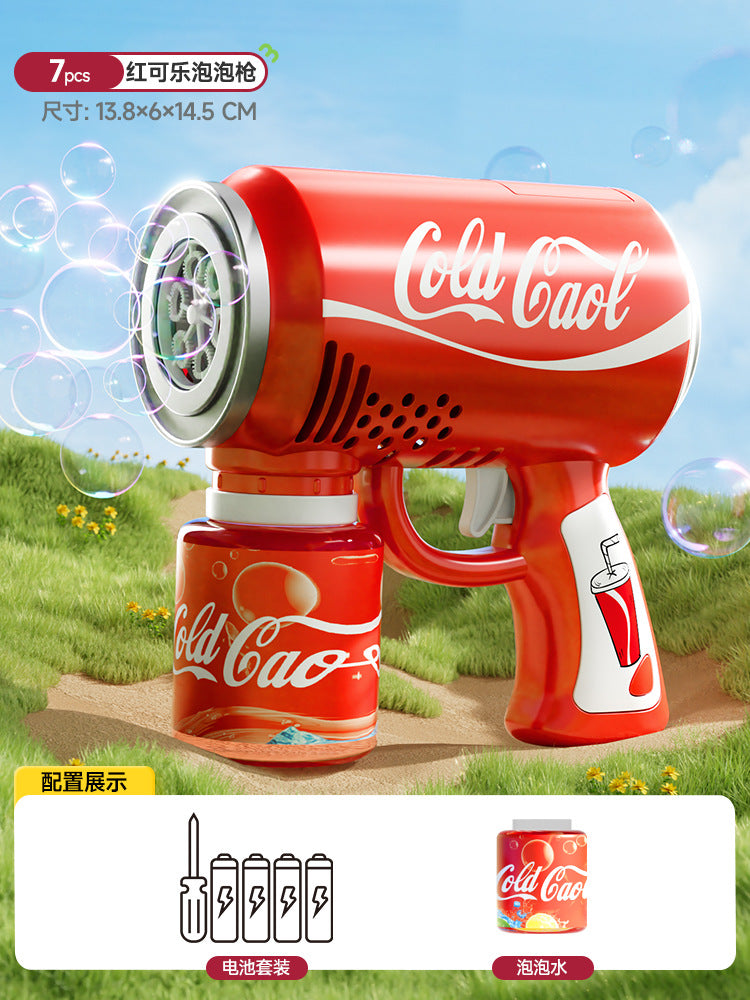 New arrival cute pet bubble gun fully automatic water-proof handheld multi-hole bubble gun gatling boys and girls toys