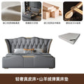 Genuine leather bed + cashmere spring mattress combo