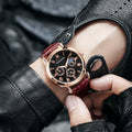 Wholesale manufacturer of fashionable men's watches for export, cross-border e-commerce quartz watches, three-eye men's business watches, men's wristwatches