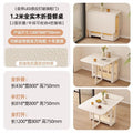 French cream style mobile dining table with wheels - space-saving, wall-mounted folding table and chairs for home dining